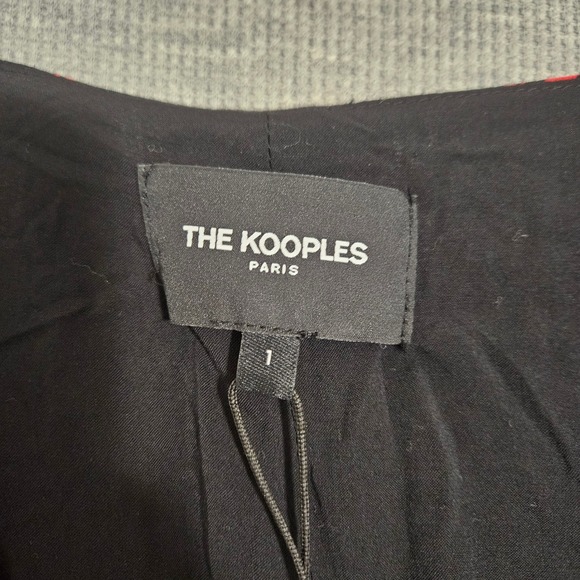 The Kooples Firework Print Midi Dress Black Red Pink V-Neck Size 1 FROB24151K - Picture 4 of 16